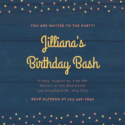 Canva Invitation Birthday
