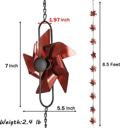 Aifeorzo Cadena De Lluvia De 8 5 Pies Cadenas De Lluvia De Molinete De