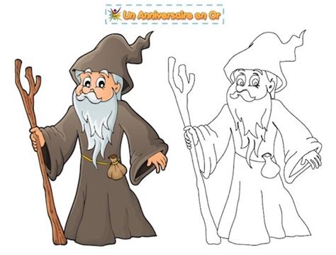 Coloriage Magicien Coloriage Enfant Gratuit Un Anniversaire En Or