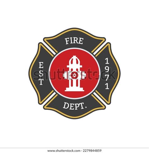 Fire Department Emblem Design Logo Illustr Stock Vector (Royalty Free ...