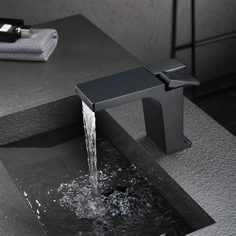 Black Modern Single Hole Bathroom Sink Faucet Solid Brass | Basin mixer ...