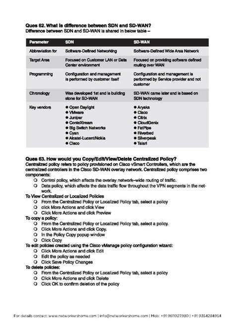 Cisco Sdwan Interview Questions Pdf Connect Techs