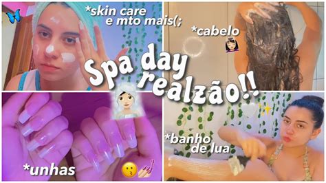 Spa Day Em Casa🧖🏻‍♀️ Unhas Cabelo Banho De Lua E Mto Mais Youtube