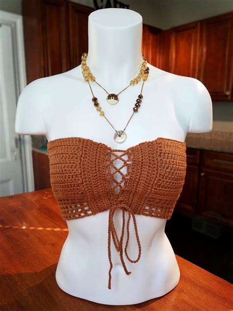 Crochet Crop Top Pattern Sexy Bralette Boho Festival Style Etsy