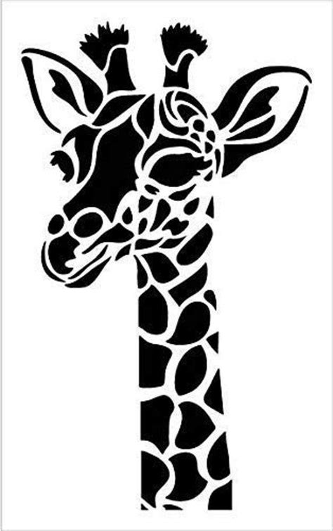 Giraffe Portrait Stencil by Studior12 Zoo Animals DIY Creativity Fun Kids Gift Family School ...