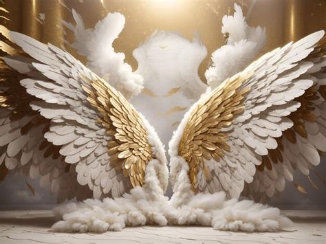 Premium Ai Image Angel Wings Background Digital Backdrop