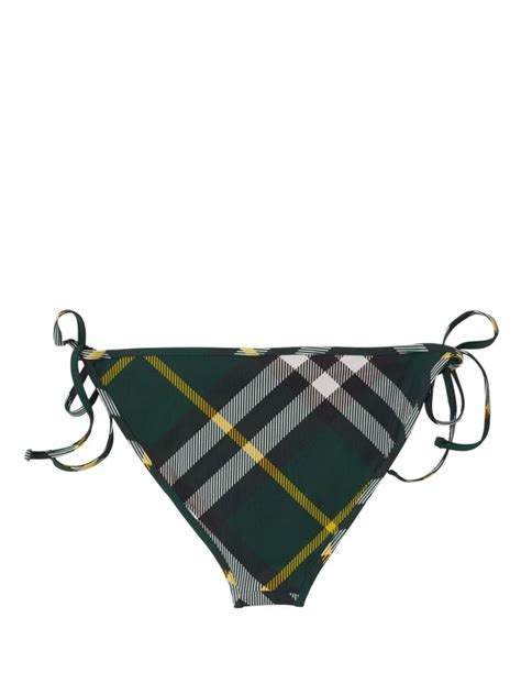 Burberry Checked Bikini Briefs Green FARFETCH