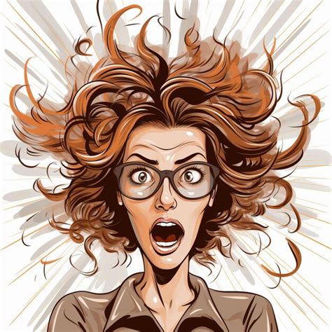 Premium Photo Cartoon Woman With Glasses And A Surprised Expression