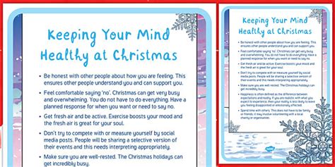 Taking Care Of Your Mental Health At Christmas Twinkl