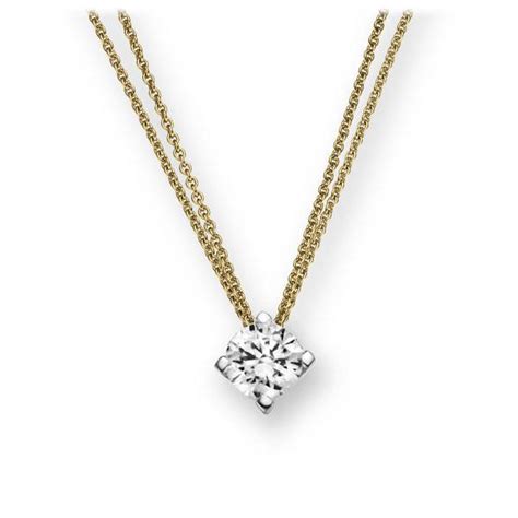 Diamant Collier Gelbgold 585 Weißgold 585 mit 0 25 ct tw vs