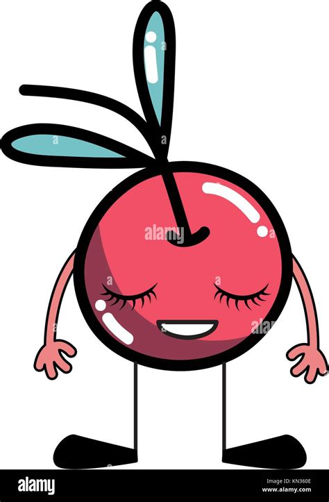 Cherry Kawaii Fruit With Arms And Legs Stock Vector Image And Art Alamy