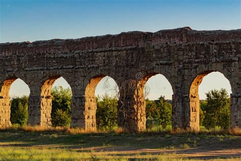 Detail Of Architecture Of Roman Aqueducts Rome Italy Stock Photo