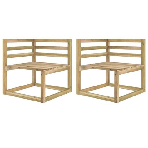 The Living Store Canapés d angle palette de jardin 2 pcs Pin imprégné