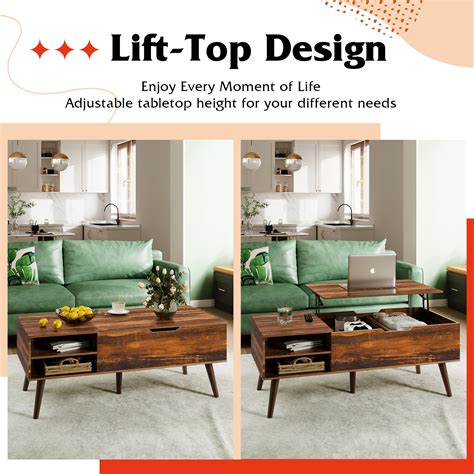 Snapklik Wlive Lift Top Coffee Table For Living Room Small Mid