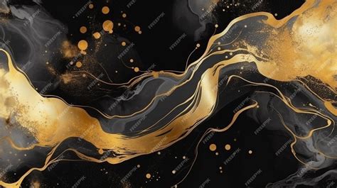 Premium AI Image | Black and gold marble tiles