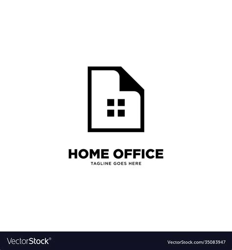 Home office logo template Royalty Free Vector Image