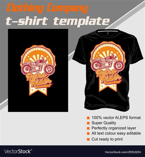 T Shirt Template Fully Editable With Vintage Rider