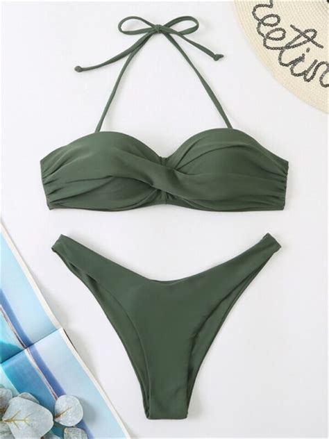 Sexy Bikini Push Up Women Swimsuit 2022 New Solid Stripe Bikinis Set