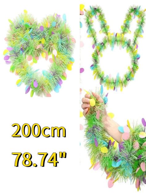 Knosfe 6m Spring Hanging Tinsel Garland Decoartion For Easter Tree Stair Mantle Party Supplies