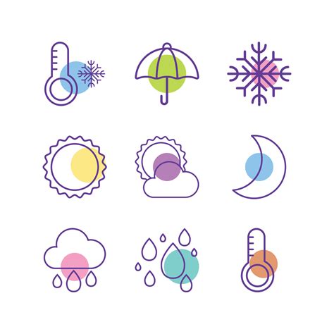 Colourful Weather Icon Set 12829488 Vector Art At Vecteezy