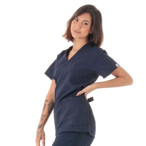 Blusa Lisa Azul Marinho Conjuntos Cir Rgicos Scrubs Lisos Blusas