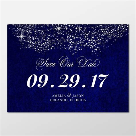 Formal Royal Blue Save The Date Wedding Announcements Formal Etsy