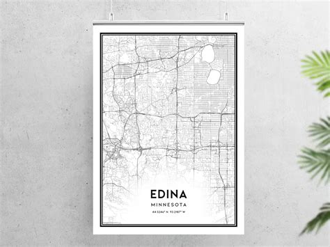 Edina Map Print Edina Map Poster Wall Art Mn City Map | Etsy