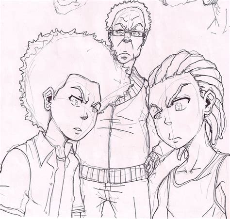 Sketch From The Boondocks Riley Coloring Pages