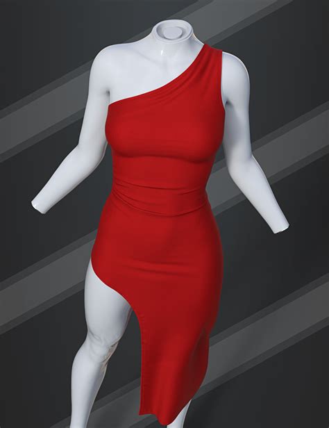 Dforce Su One Shoulder Dress For Genesis 9 8 1 And 8 Female Daz 3d