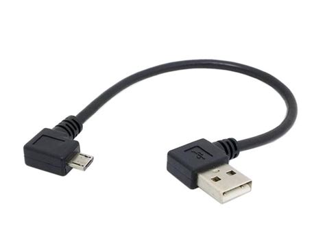 SYSTEM S Micro USB Kabel 90 Grad Rechts Gewinkelt Winkelstecker Zu USB