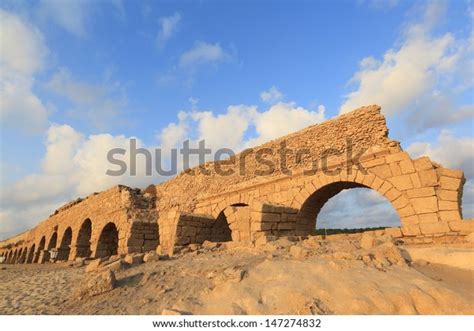 Caesarea Aqueduct Beach Sunset Stock Photo (Edit Now) 147274832