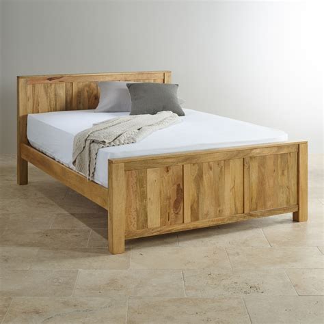 Mantis Light King Size Bed In Solid Mango Oak Furniture Land