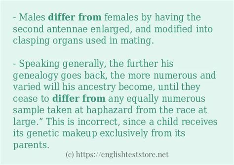 Sentence example of "differ from" - EnglishTestStore Blog 