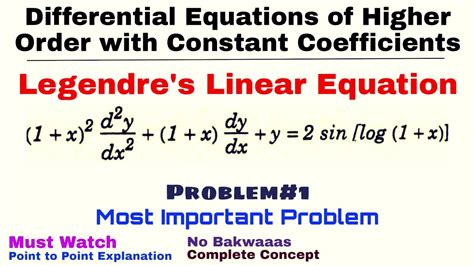 Legendre S Linear Equation Concept Problem Differential