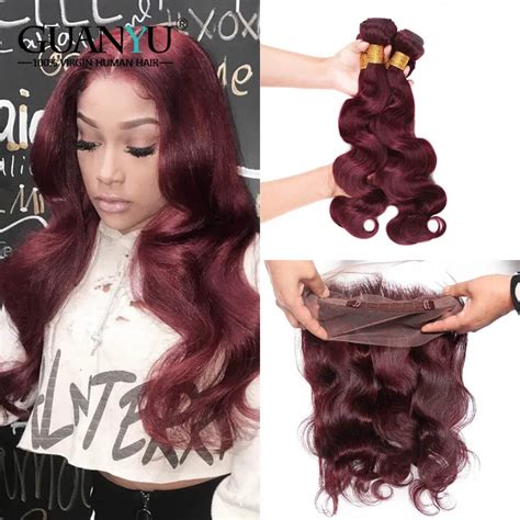 Aliexpress Buy Guanyuhair 99J Burgundy Hair Weave 3 Bundles With