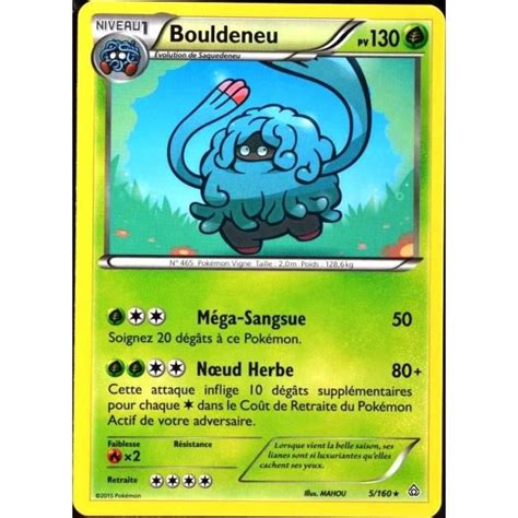 Carte Pokémon 5 160 Bouldeneu 130 Pv Série Xy Cdiscount Jeux Jouets