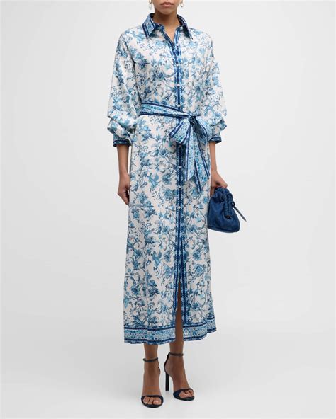 Alice Olivia Tanika Button Front Maxi Shirtdress Neiman Marcus