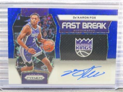 Prizm De Aaron Fox Blue Fast Break Prizm Auto Autograph Fb Dfx