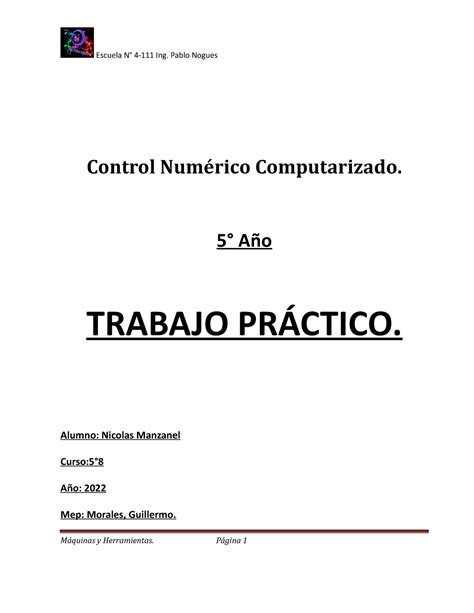 Trabajo Practico Integrador CNC Control Numérico Computarizado 5