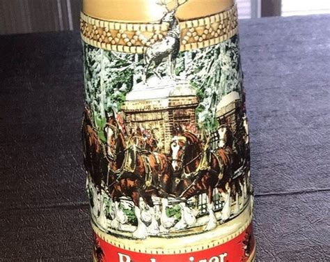 1987 Budweiser Stein By Ceramarte Of Brazil For The Holidays Etsy