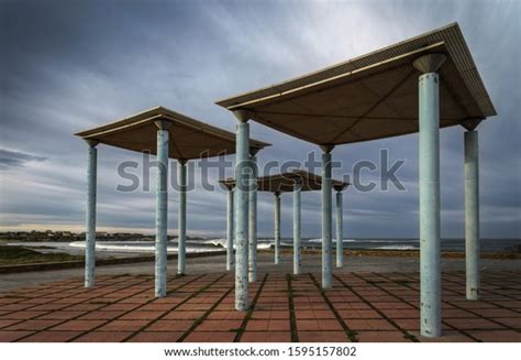 Old Dilapidated Art Deco Style Pergolas Stock Photo 1595157802