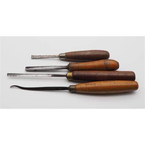 4 Small Antique Carving Chisels