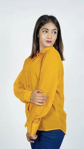 Full Linen Yellow Plain Shirt For Women, Size: XL, Casual at Rs 450 ...