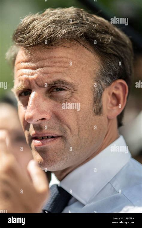 Marseille France 26th June 2023 French President Emmanuel Macron