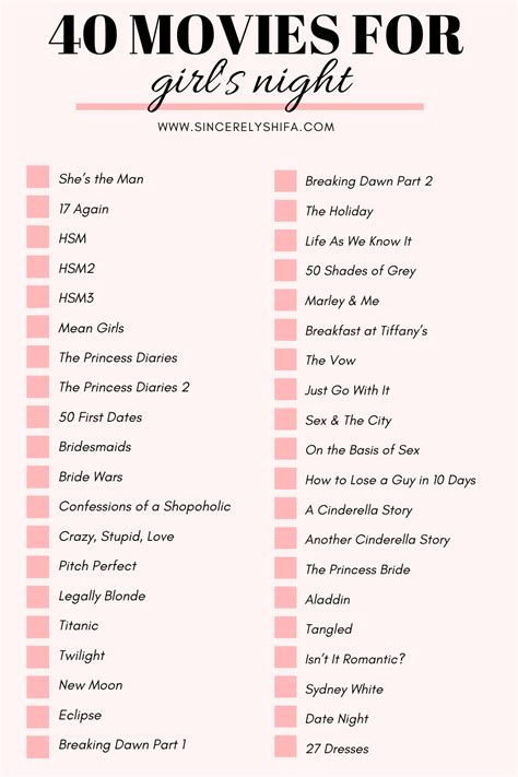 40 Movies For Girls Night Sincerely Shifa