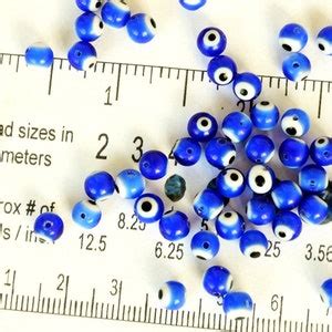 Set Of 40 Navy Blue Evil Eye Beads 6 Mm Blue Glass Beads Baby Blue