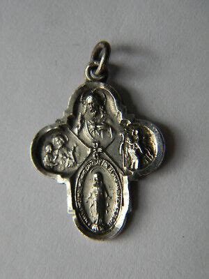 Vintage Chapel Sterling Silver 4 Way Cross Medal Catholic Pendant EBay