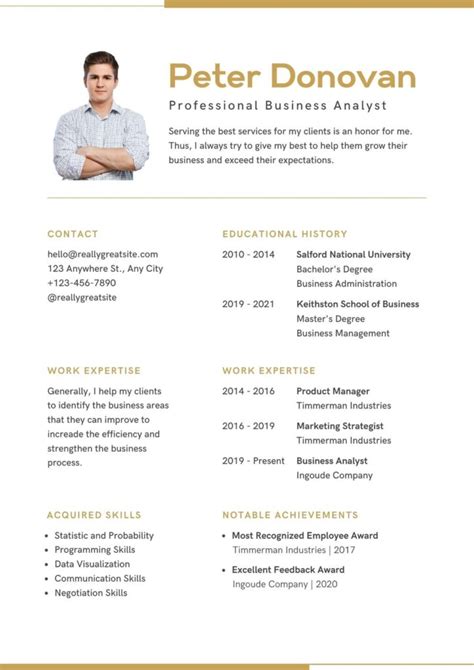 Business Analyst Resume 20 Templates Download in Word (.docx)