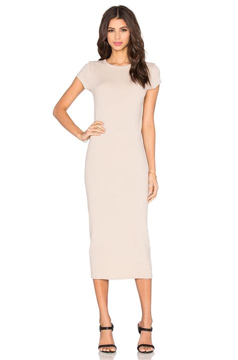 Enza Costa Rib Cap Sleeve Midi Dress Feather Grey