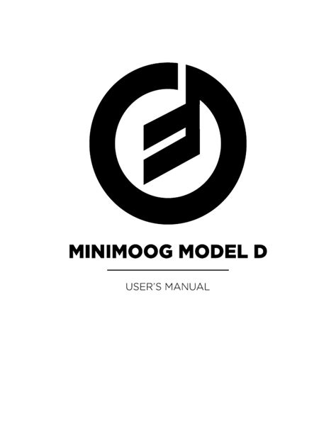 Minimoog Model D Manual | PDF | Synthesizer | Sound